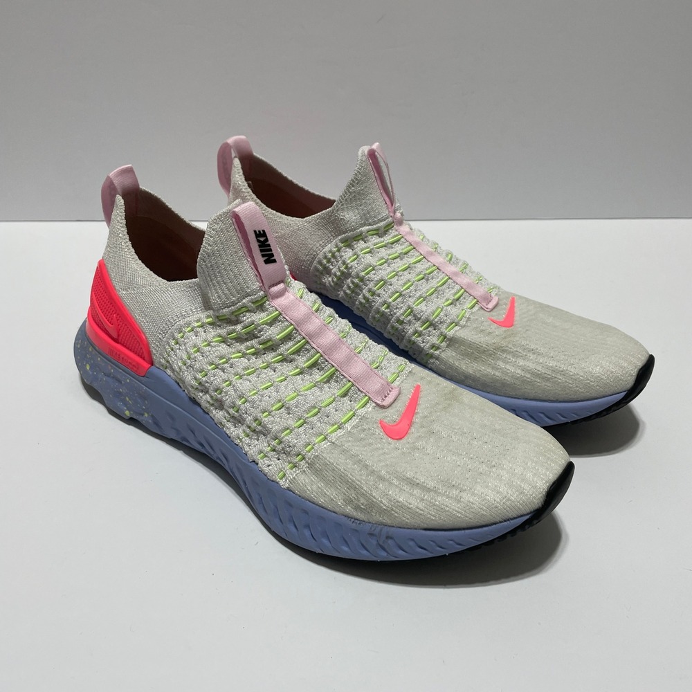 Nike React Phantom Run Flyknit 2 Womens 10 White Pink Blast FD0879-001